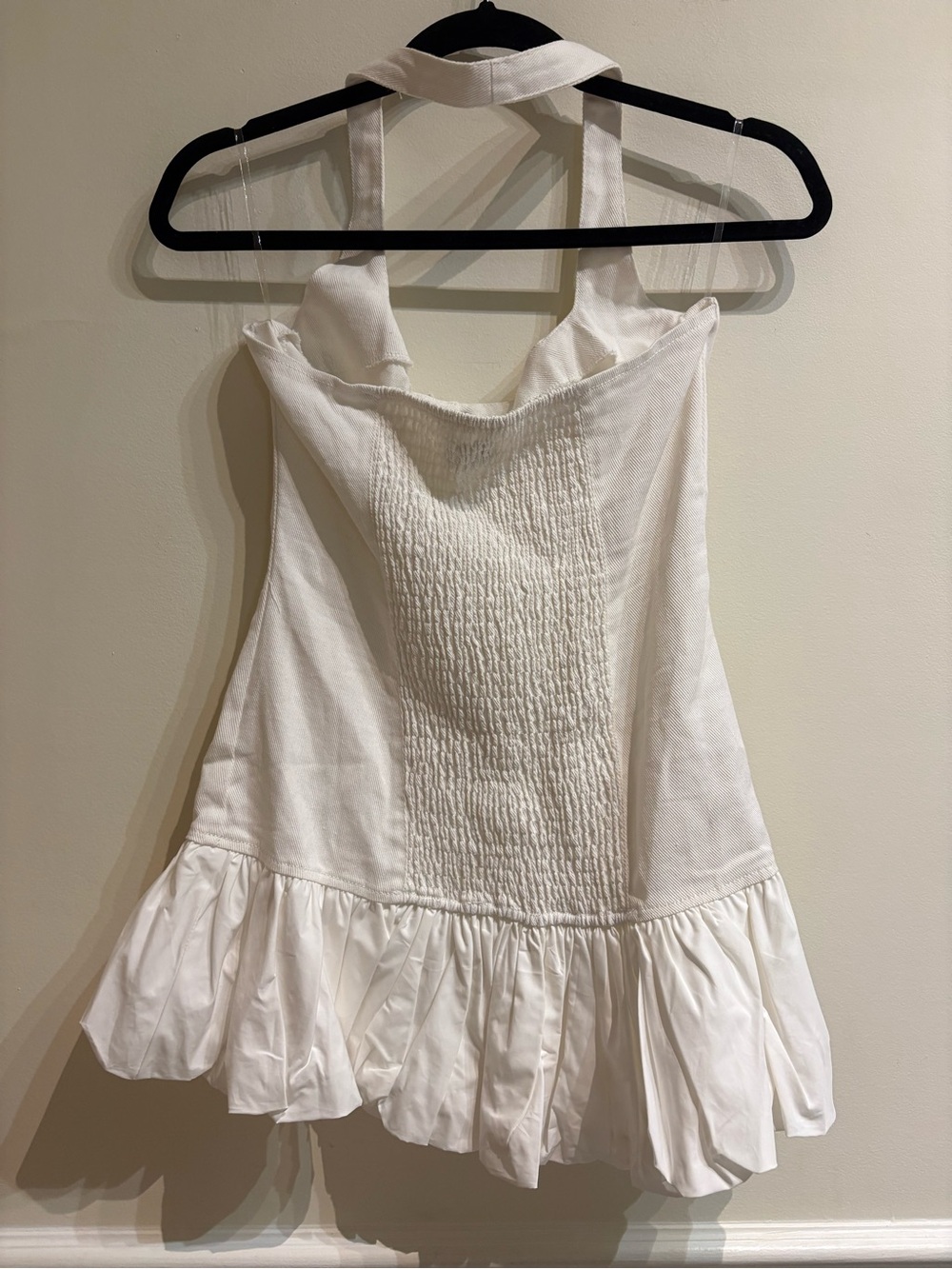 Peppermayo NWT Georgina Denim Mini Dress White Size 6 - Picture 5 of 8